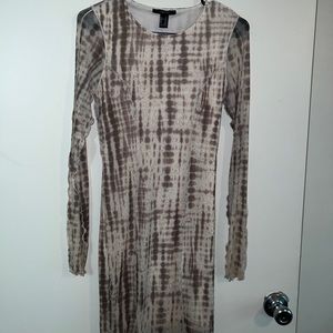 A causal long sleeve mini dress